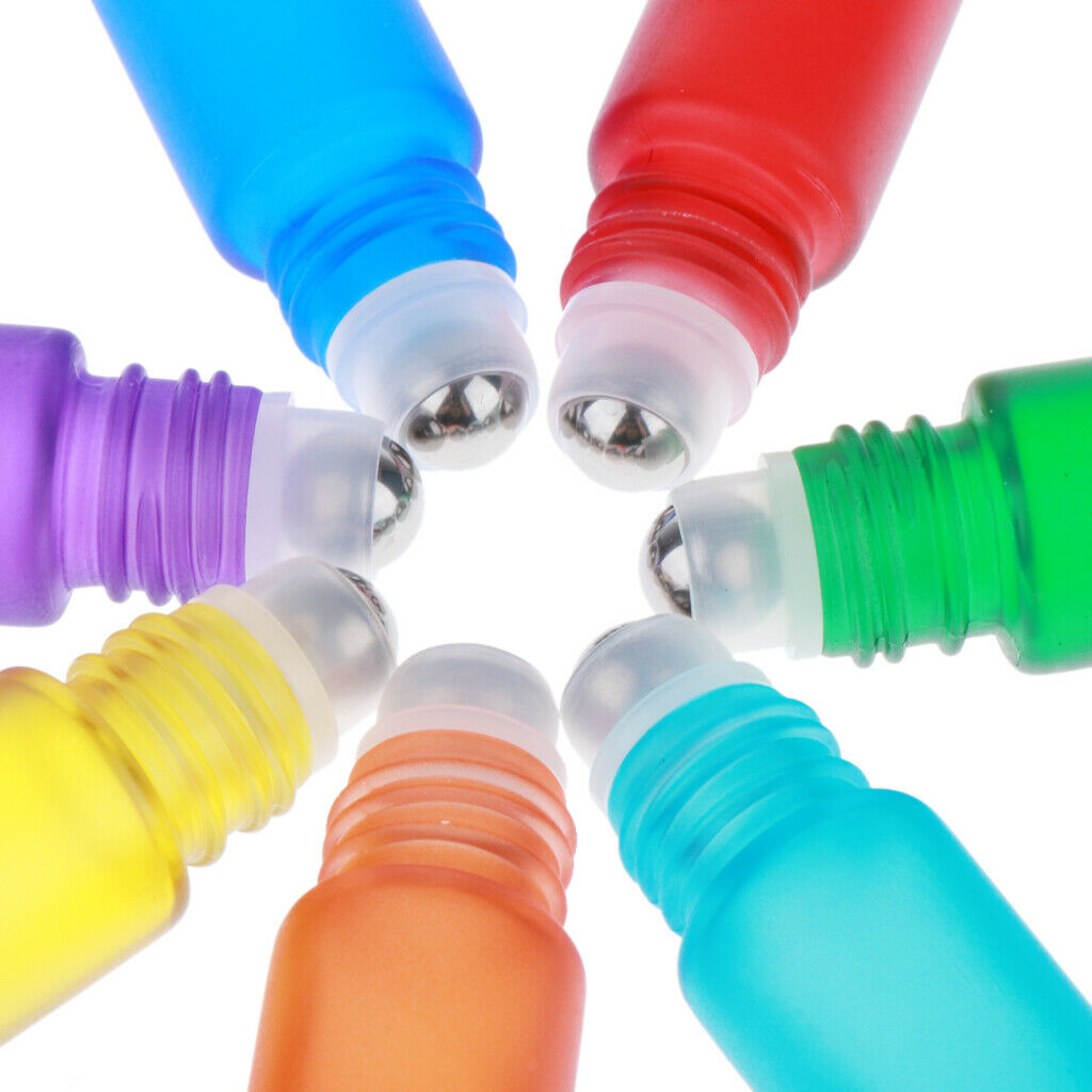 7x Empty Perfume Roller Ball Bottle Container Refillable Essential Oil Case