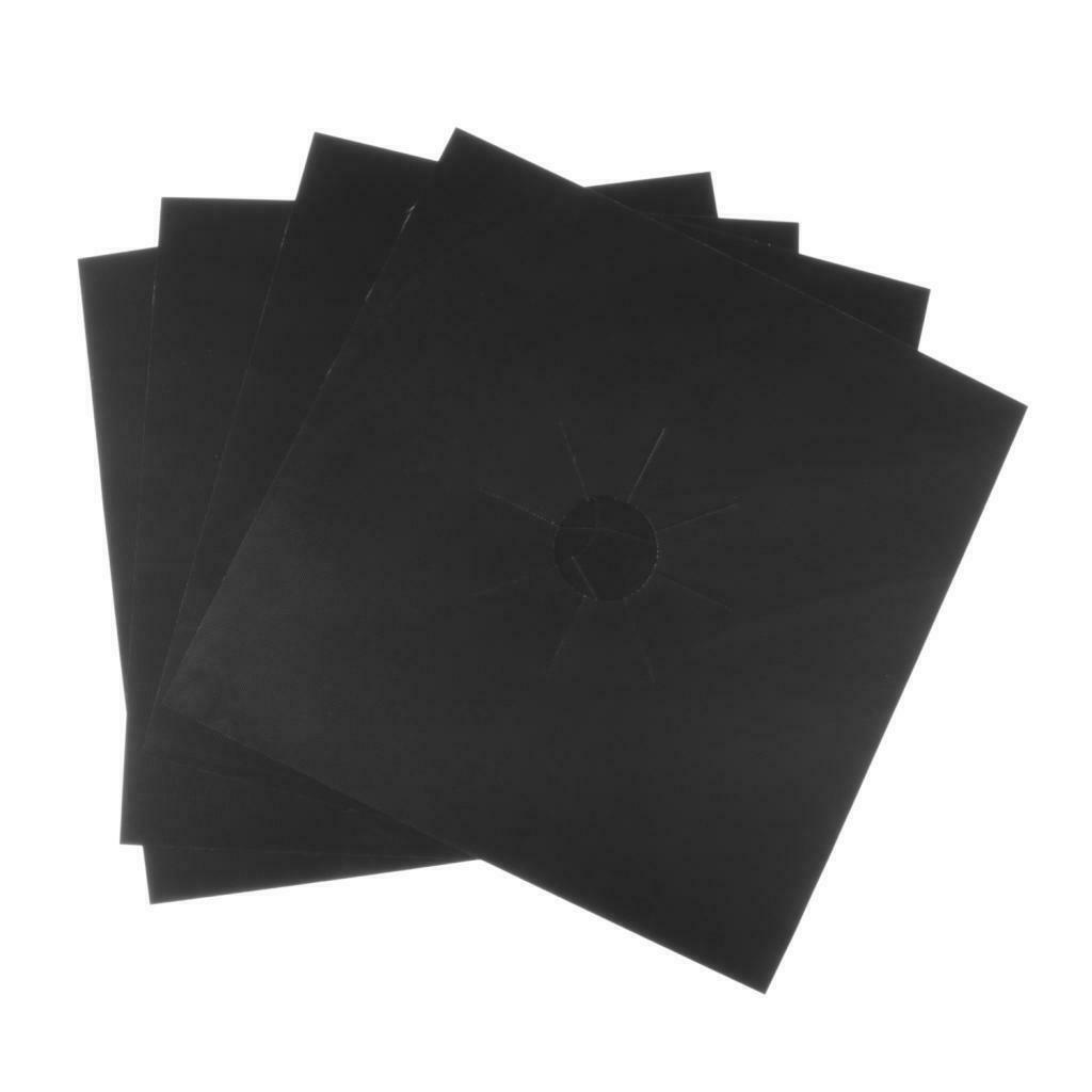 4Pcs Gas Stove Furnace Surface Protection Mat Oil-proof Pad Black 0.2mm_2
