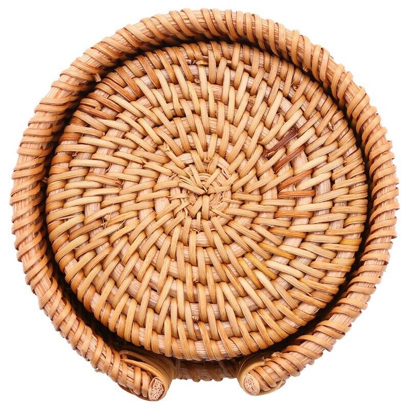 6Pcs/ Drink Coasters Set For Kungfu Tea Accessories Round Tableware Placemat DM4