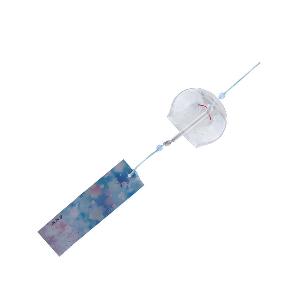 Japanese Style Printed Glass Wind Chime Garden Home Decor Wind Bells 7x6cm1#