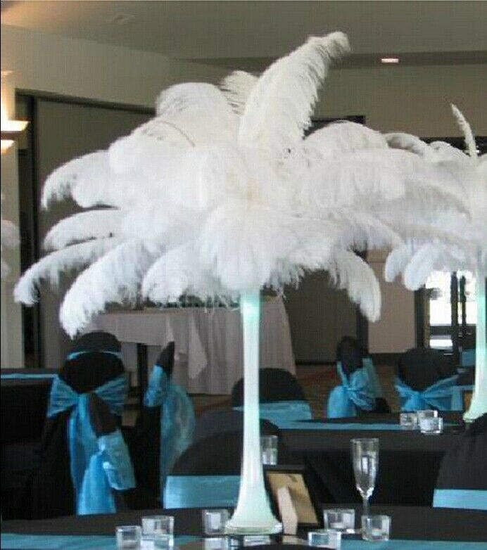 Newest 100 pcs White Ostrich Feathers 10-12 Inch / 25-30 cm Wedding Diy carnival