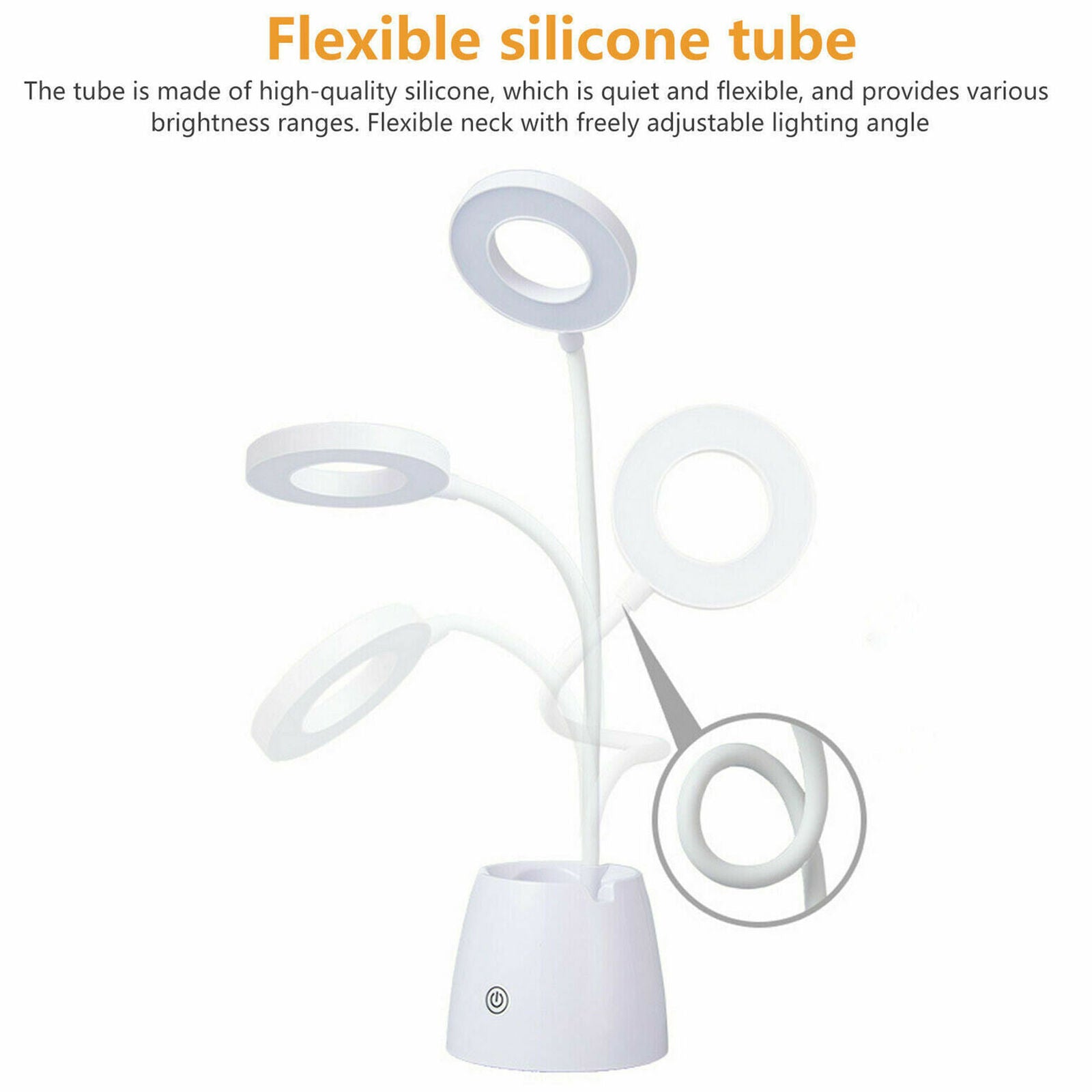 LED Desk Light Table Reading Lamp Dimmable Rechargeable Touch Control Pen Holder