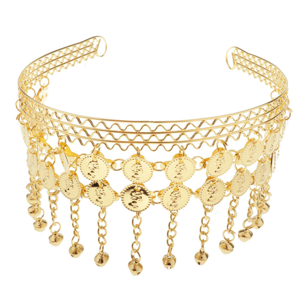 Women Belly Dance Tassel Dangle Headband Bridal Dresses Performance Jewelry