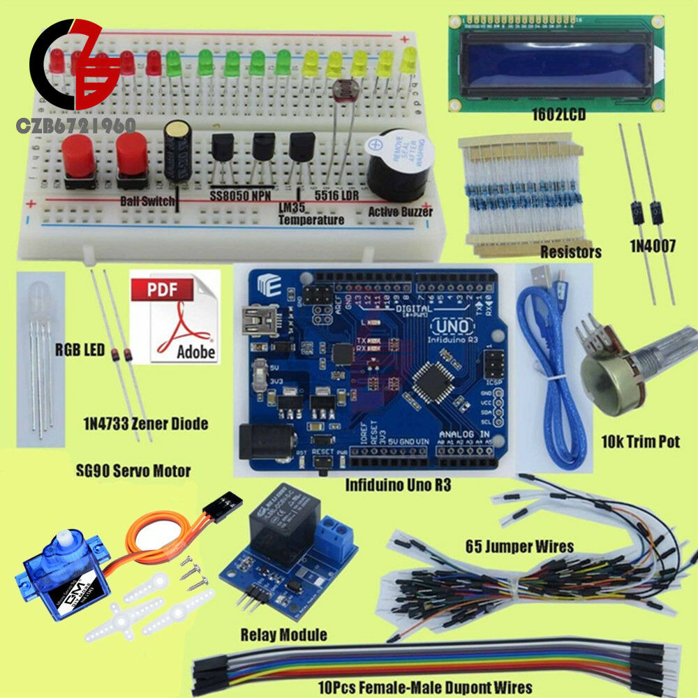 Basic Starter Small Kit for Arudino Uno R3 Mega2560 1602LCD Servo With Infiduino