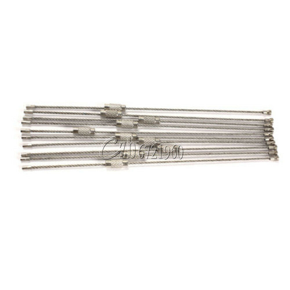 5PCS Steel Wire Keychain Cable Stainless EDC Key Chain Ring Twist Screw Locking