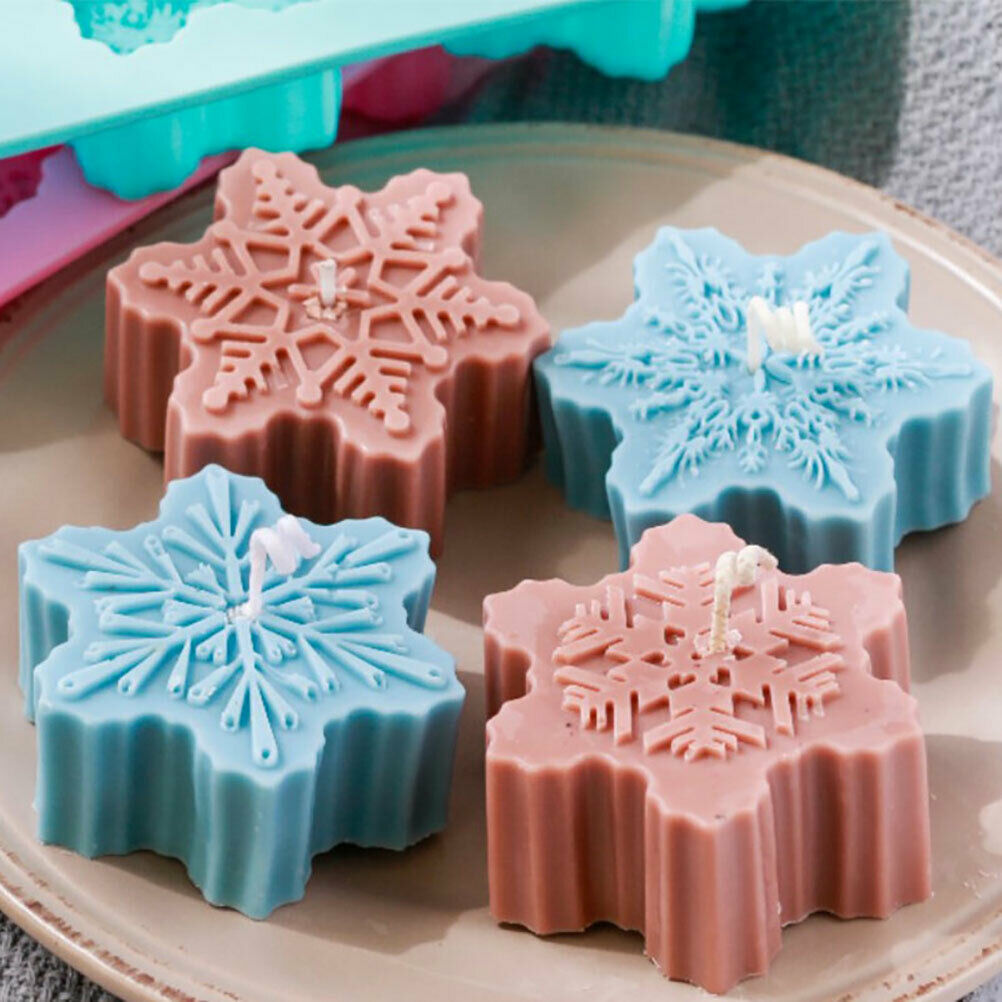 6Six Silicone Snowflake Mold Candle Soap DIY Aromatherapy Plaster CandleB T Pb
