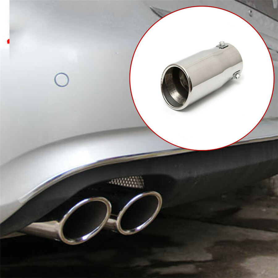Car Vehicle Chrome Bevel Exhaust Pipe Tip Muffler Steel Stainless Trim Tail Tube