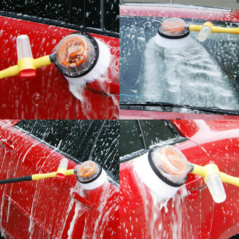 Car Wash Switch Water Flow Foam Brusher Portable Rotating Brush Auto Clean Tools