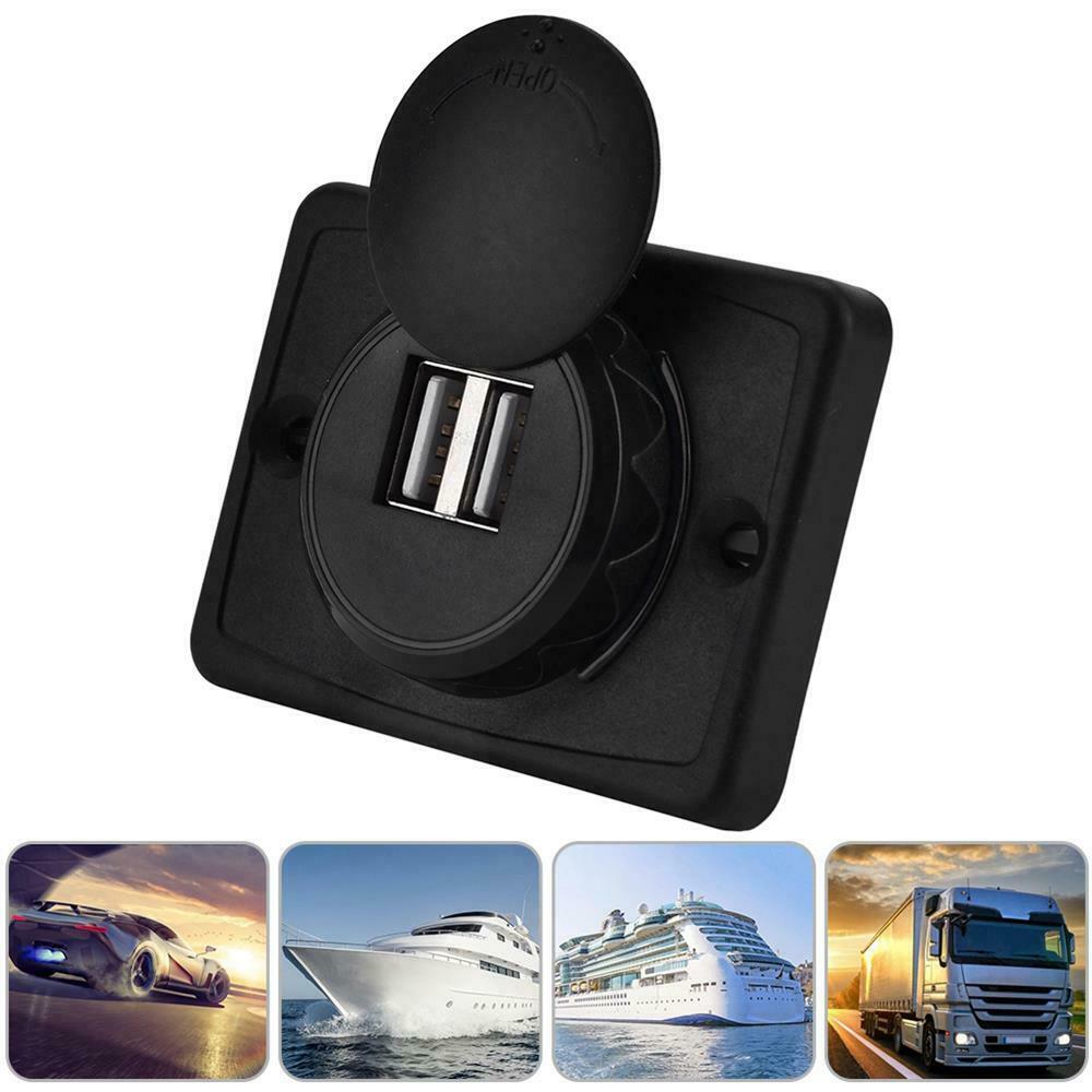 USB Car Charger 3.1A 5V Car Dual USB Port Socket Outlet 12V LED Waterproof