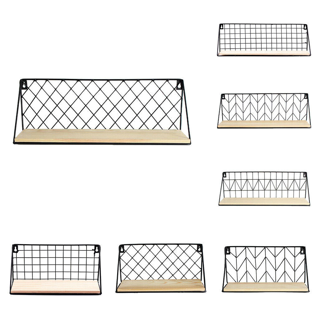 Metal Wall Hanging Storage Rack Shelves Unit Holder Bathroom Home Cafe Decor