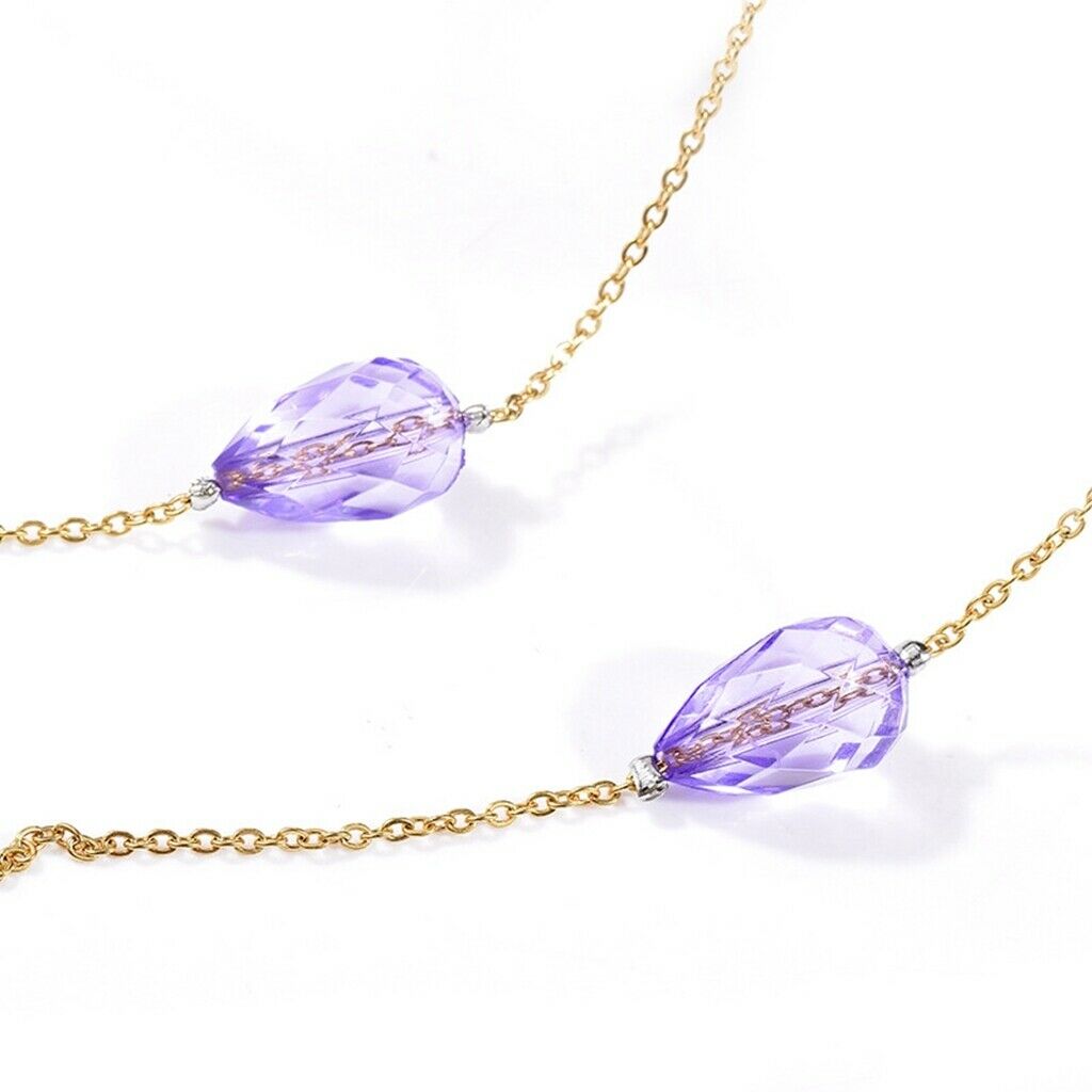 Womens Bohemian Crystal Glass Chain Holder Necklace for Sunglasses Lanyards