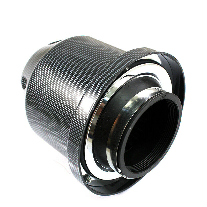 Universal Solid 3''Car SUV High Flow Cold Air Intake Filter Cleaner Carbon Fiber