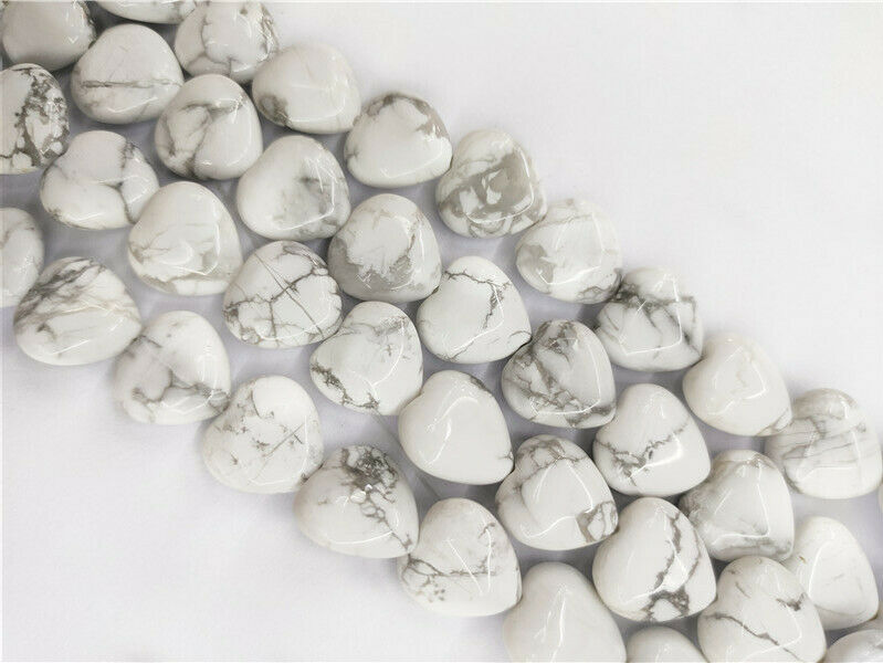 1 Strand 14x6mm Natural White Howlite Love Heart Spacer Loose Beads 15.5" HH58