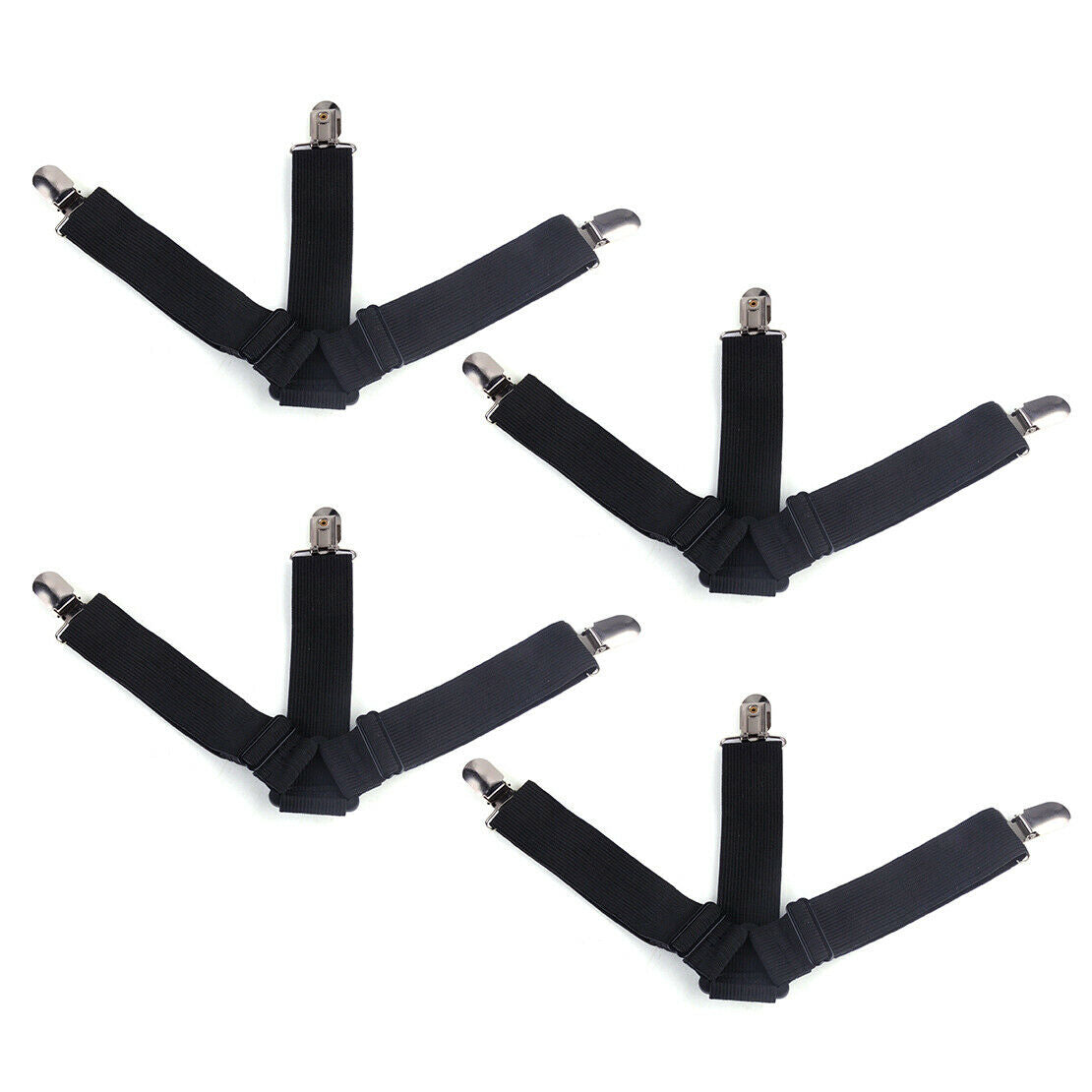4pcs Triangle Bed Sheet Holder Clips Grippers Straps Suspender Fastener An