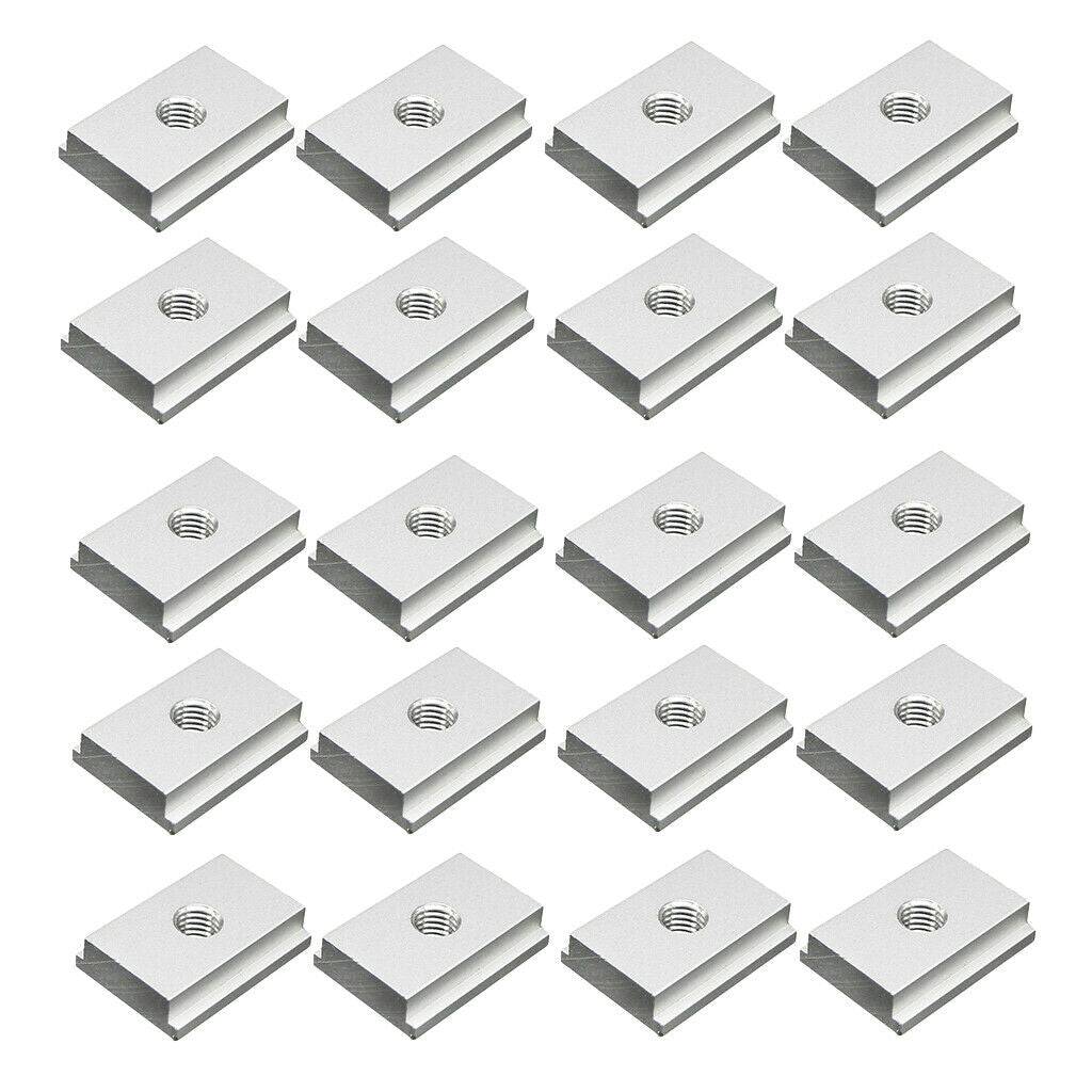 20Pcs M8# T-Slider for T-slot for Various Woodworking Jigs Aluminum Alloy