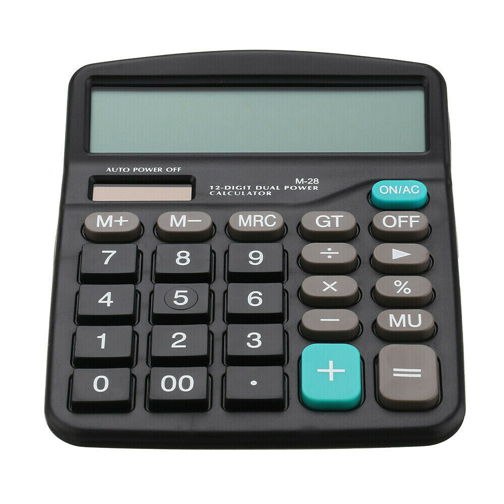 Solar Battery Desktop Calculator Basic 12-Digit Large Display Office Business