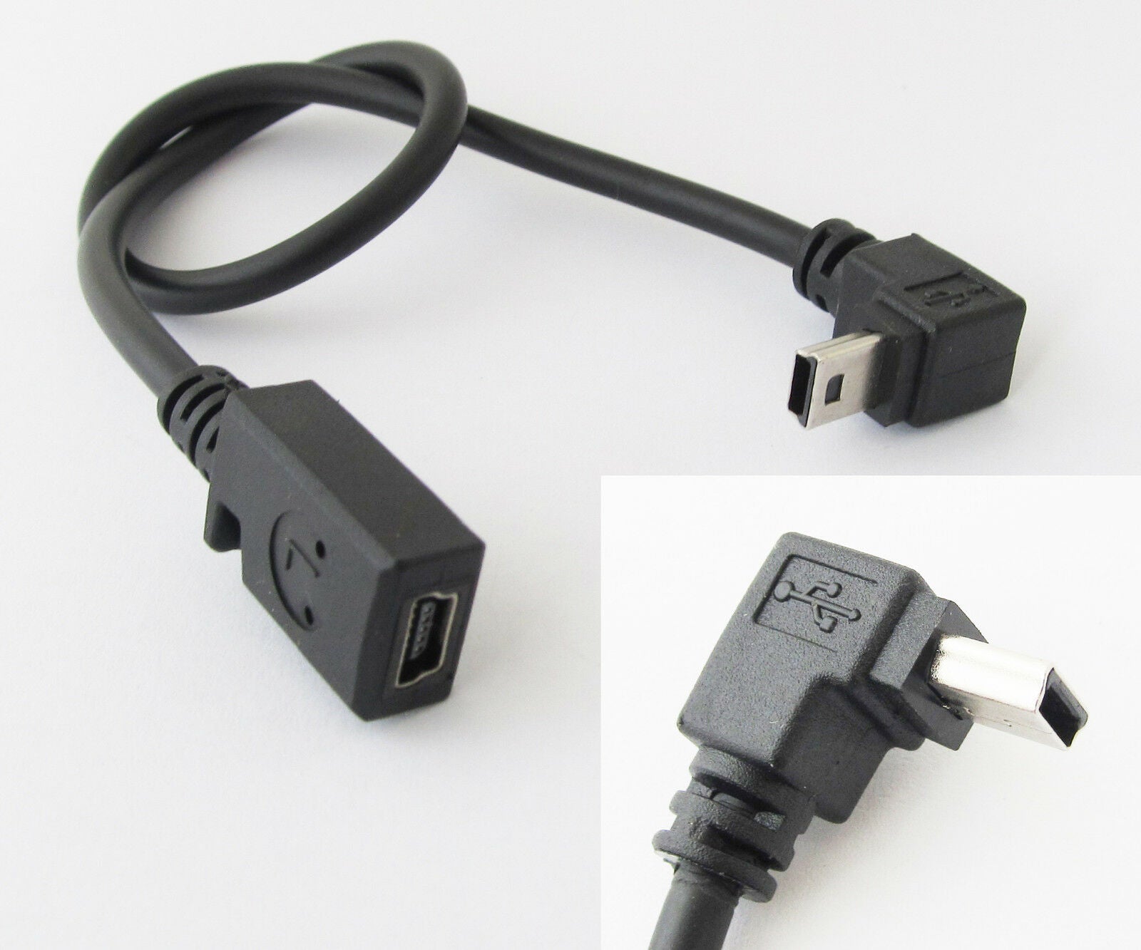 2pcs Mini 5pin USB Male To Female Down direction Angle 90 degree USB Adapter New