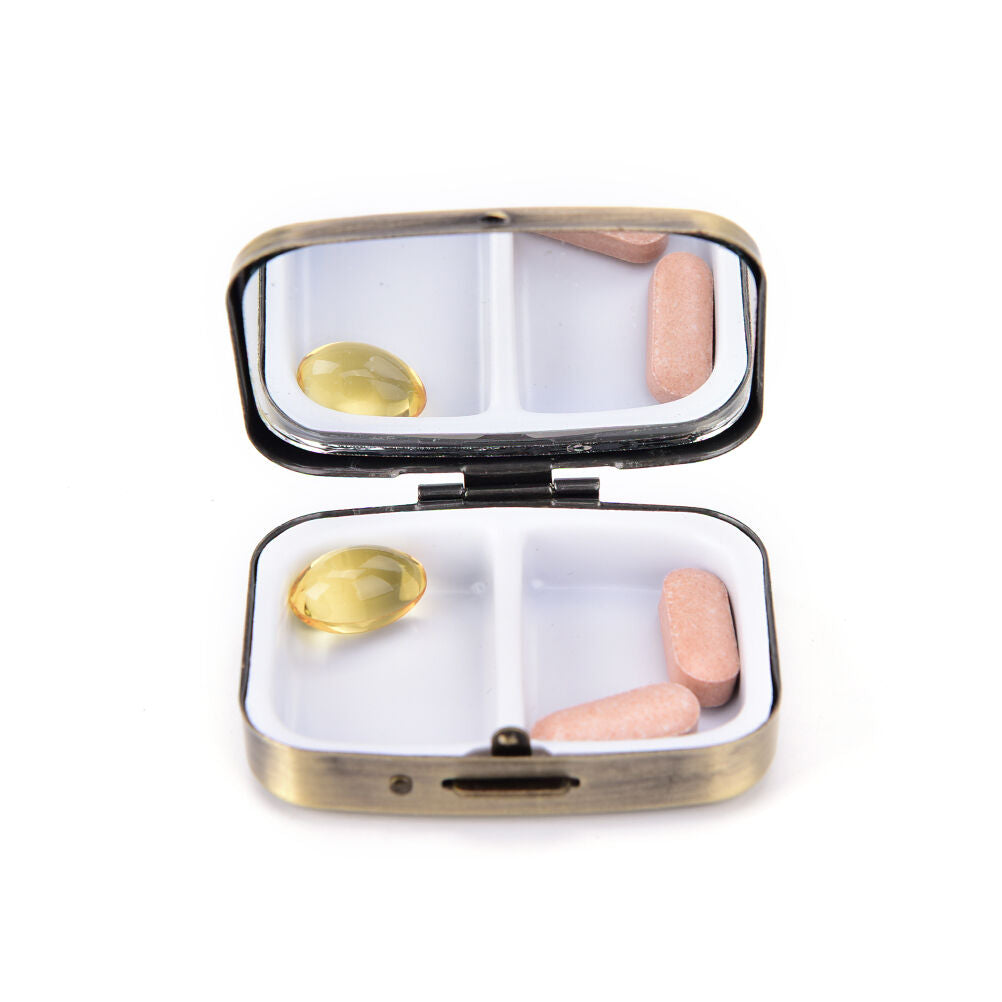 1X Metal Pill Box Medicine Organizer Container Jewellery Case Storage Hol.l8