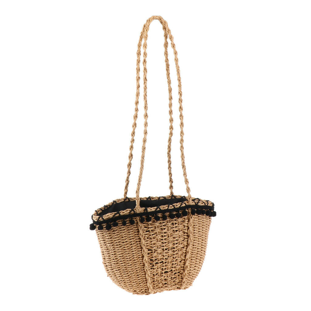 Beach Bags Women Straw Woven knitted Tote Shoulder Bag Shopping Handbag