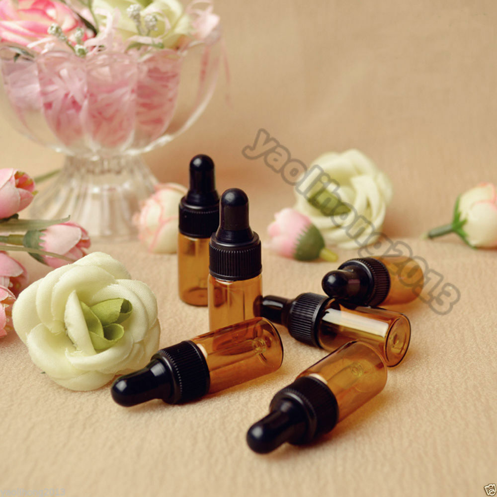 50pcs 3ml Empty High Quality Small Hot New Glass Amber Dropper Bottles/Vials For