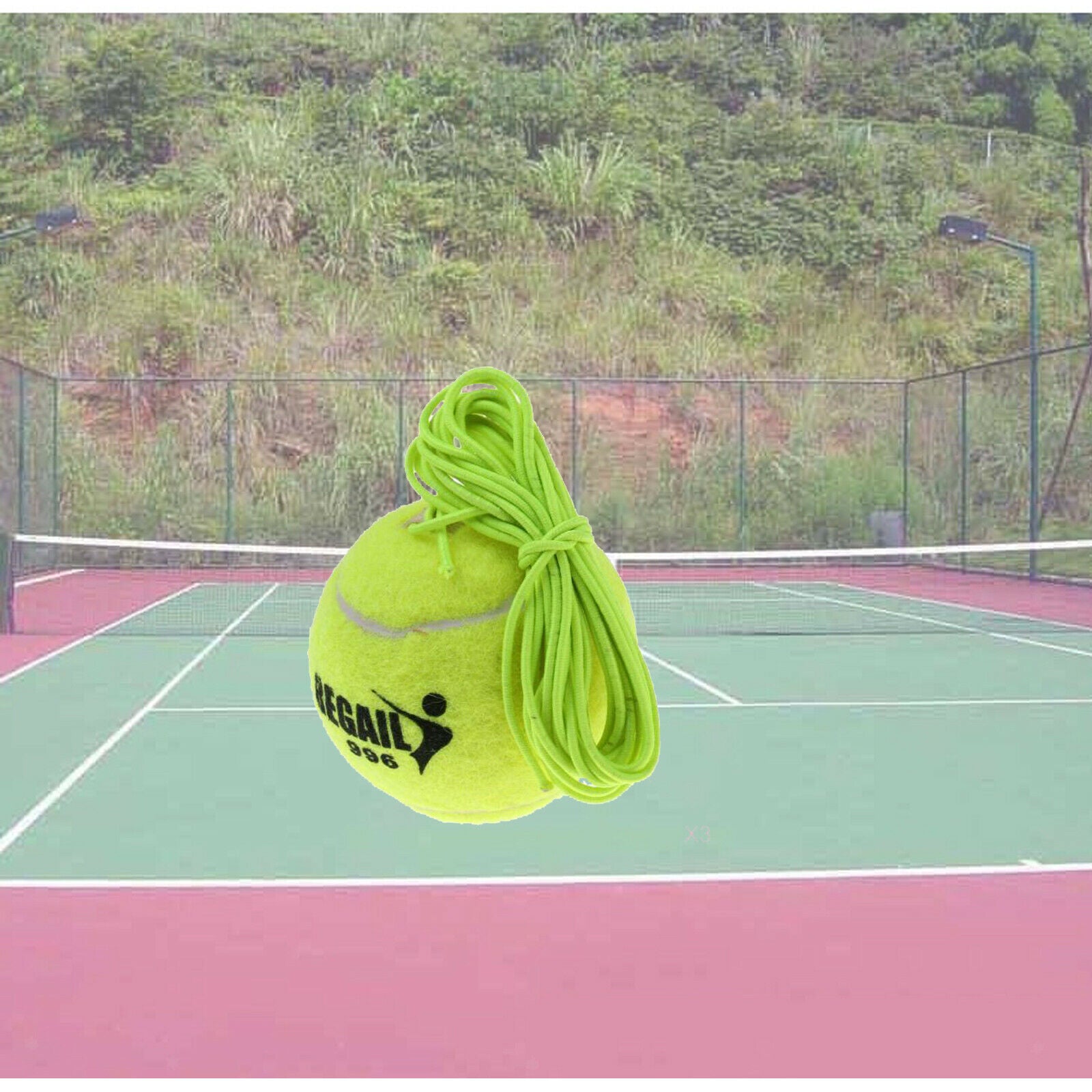 3PCS Single Tennis Trainer Training Practice Replacement Balls with Elastic Rope