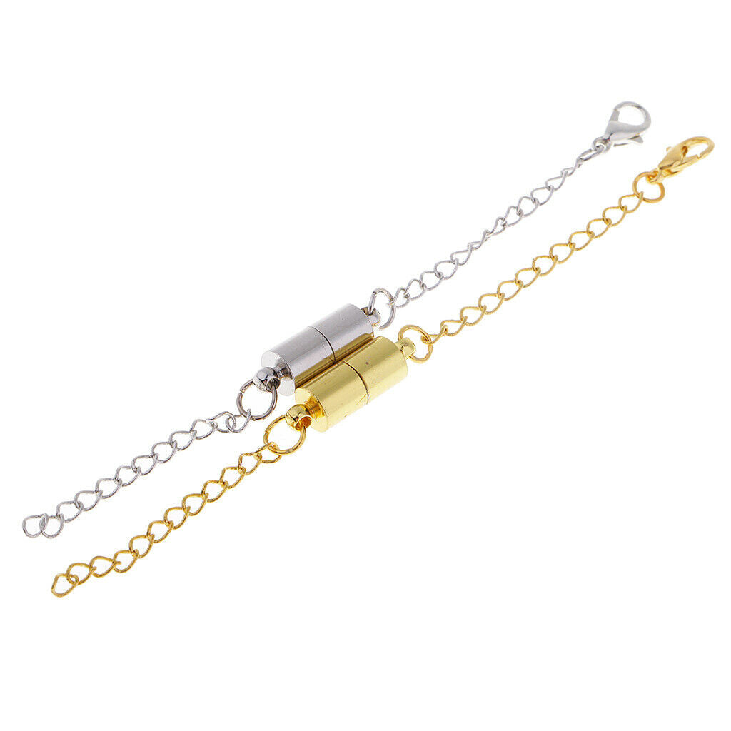 5 Set Stainless Steel Magnetic Clasps Connector with Extender Chain Findings
