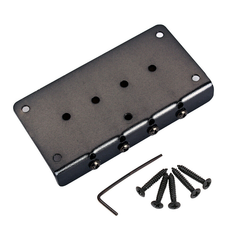 1 Set Superb Bass Guitar Saddle Bridge W/ Screws Wrench Iron 78.5 X 41mm