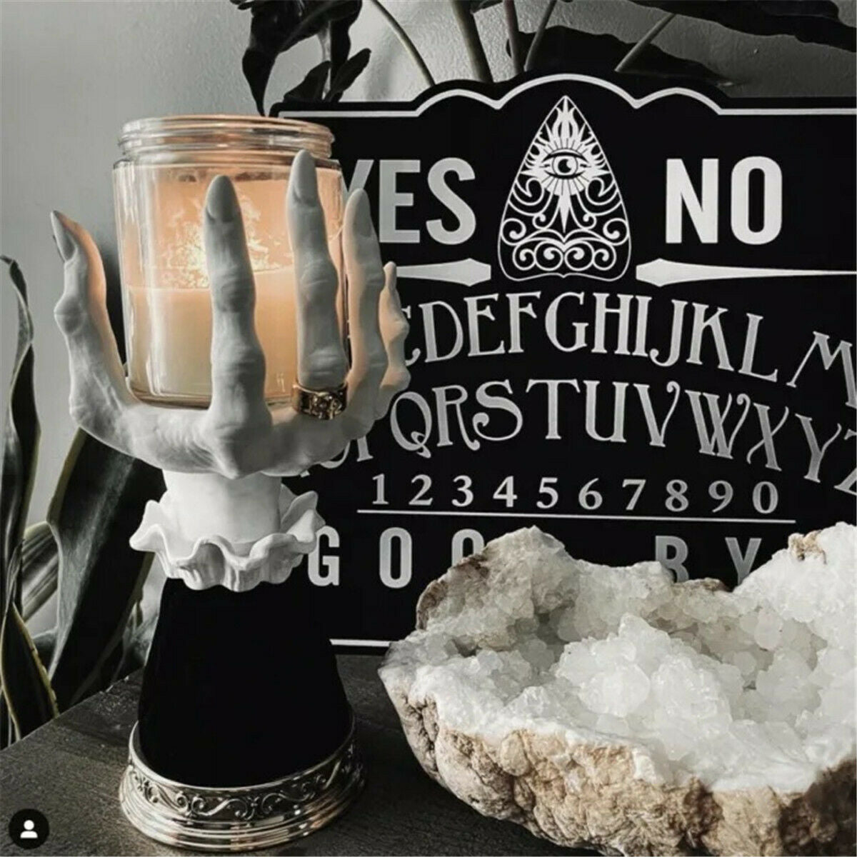 Witch Hand Candlestick Halloween Prop Statue Candle Holder Gothic Ornament Gift