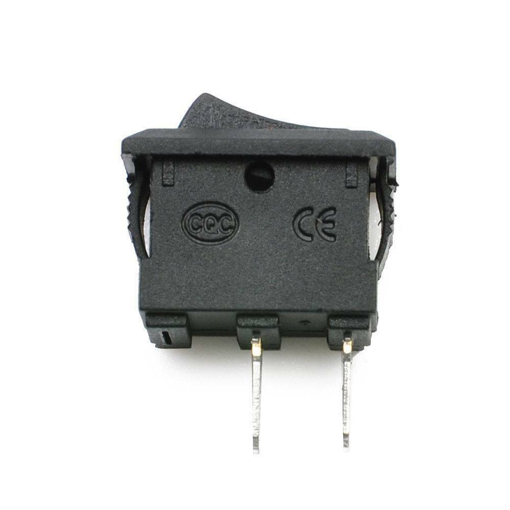 10pcs DC 12V 16A 10x15mm SPST ON/OFF Switch Mini Black 2 Pin Rocker Switch Tools