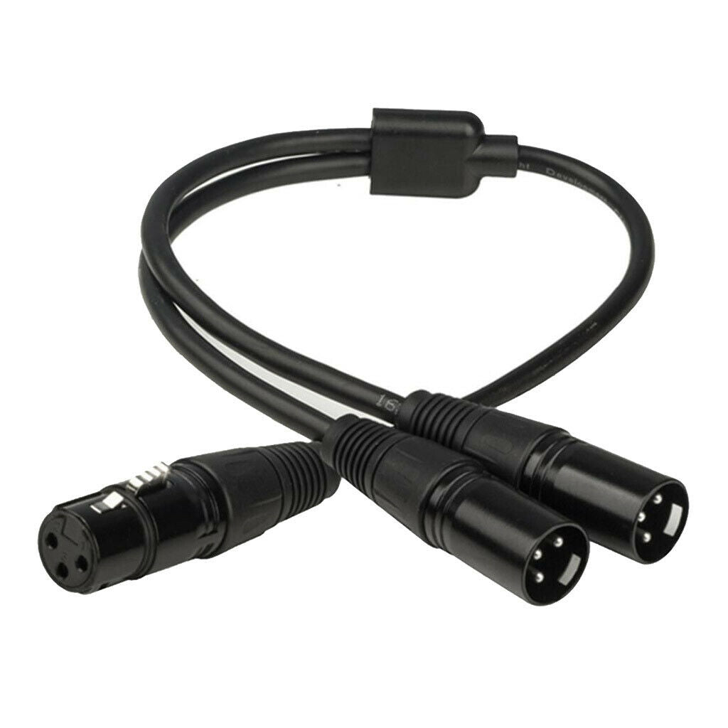 2X Female XLR Cable To 2 Male Y Splitter Cable Adapter