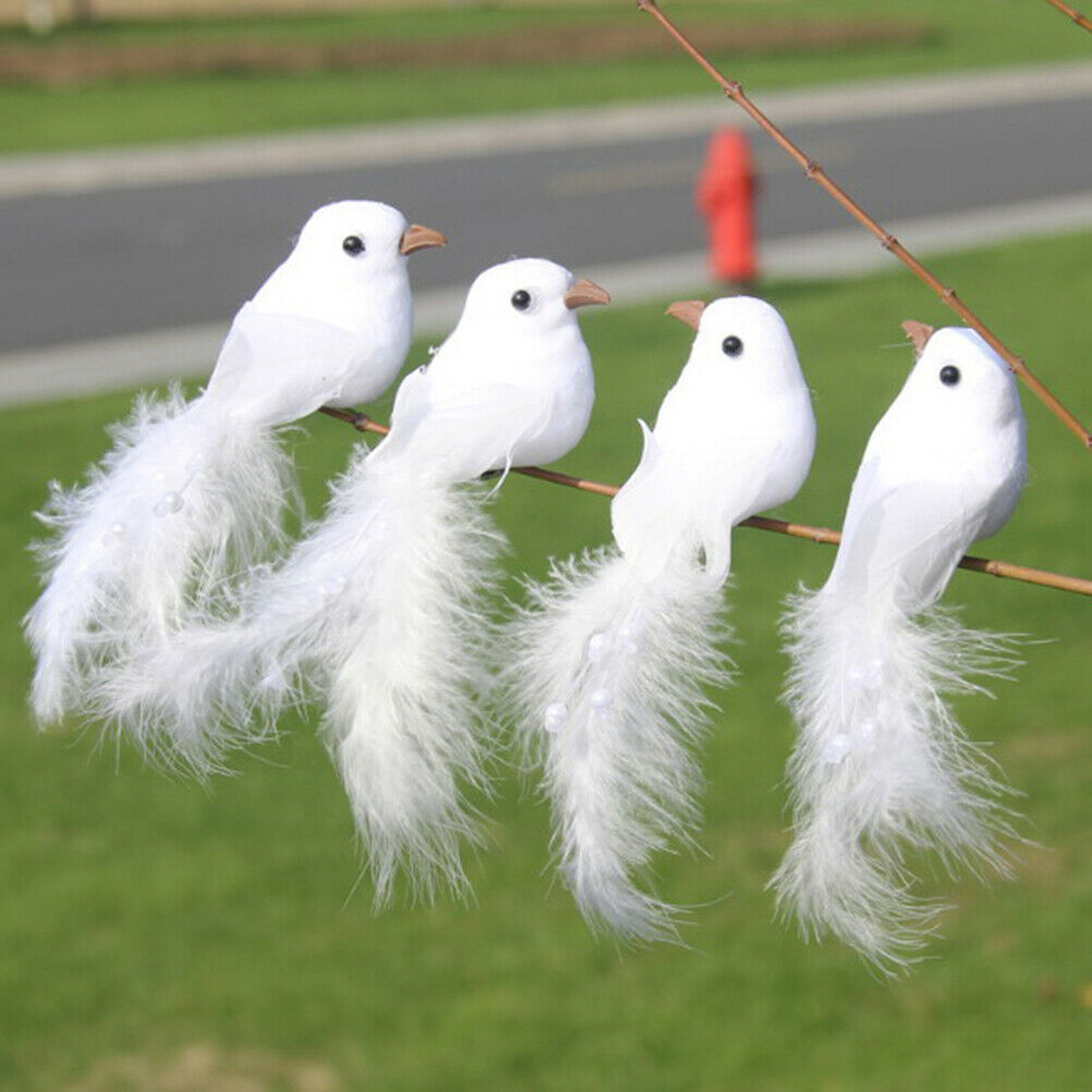 1Pcs Birds Simulation Artificial Feather Doves Feather Park Mall Orname.l8