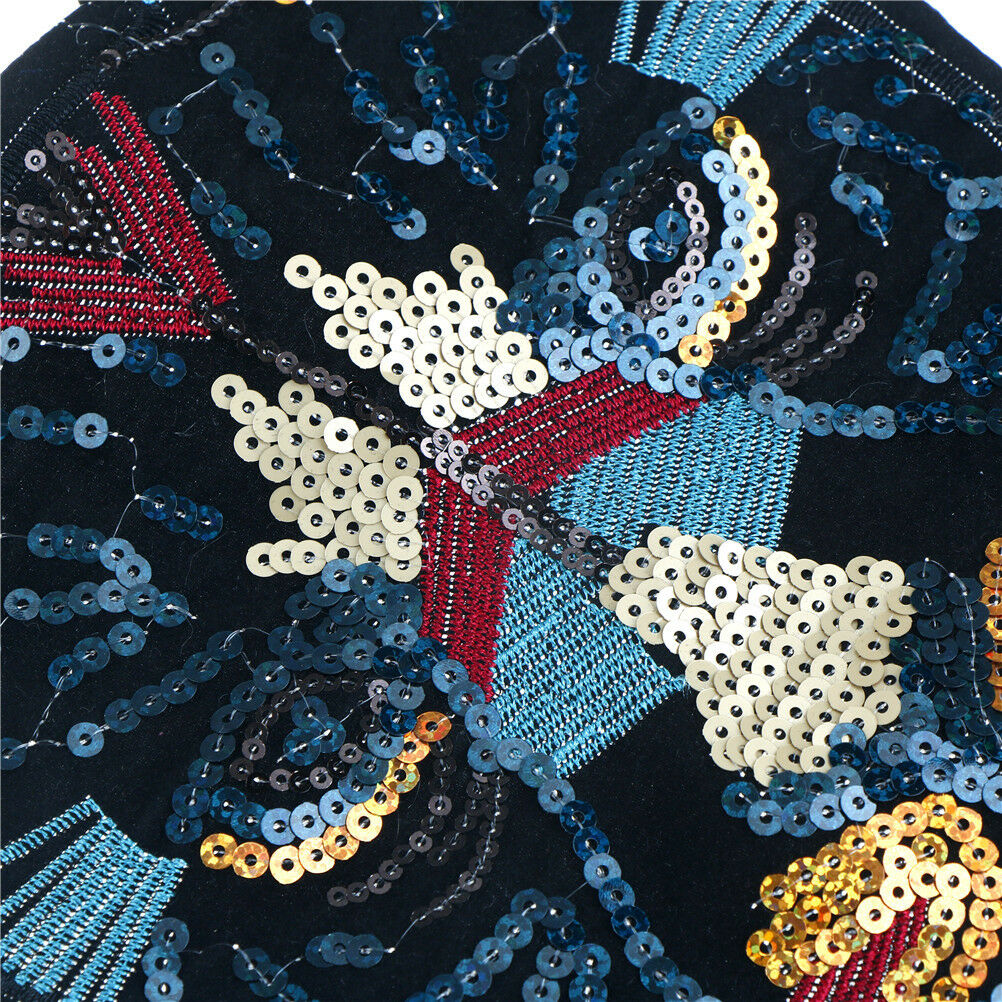 leopard head sequin embroidered fashion applique sew on patch diy cloth.l8