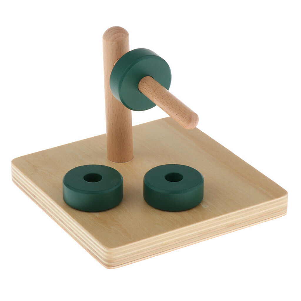 Wooden   Discs on Horizontal Dowel - Geometry Toys For Kids - Train