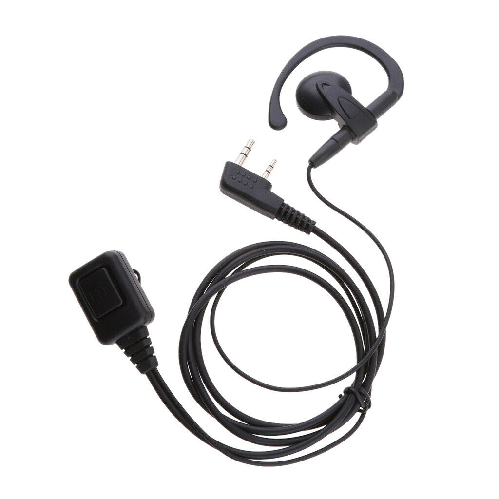 G-Shaped 2-Pin Headset PTT Mic Earpiece for Walkie Talkie Radio
