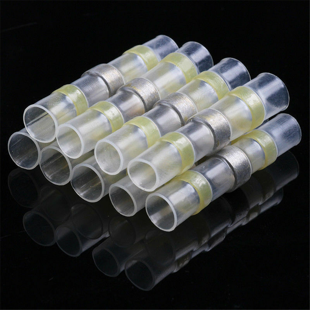 100Pcs Yellow Heat Shrink Wire  Solder Seal Connectors Terminal 12-10AWG
