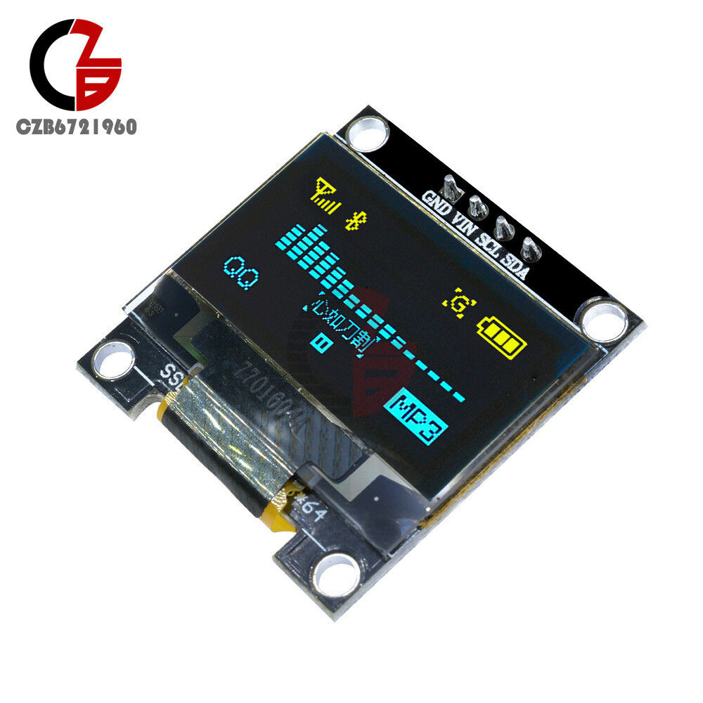Yellow&Blue 0.96" I2C IIC 128x64 OLED Serial LCD LED Display Module for Arduino