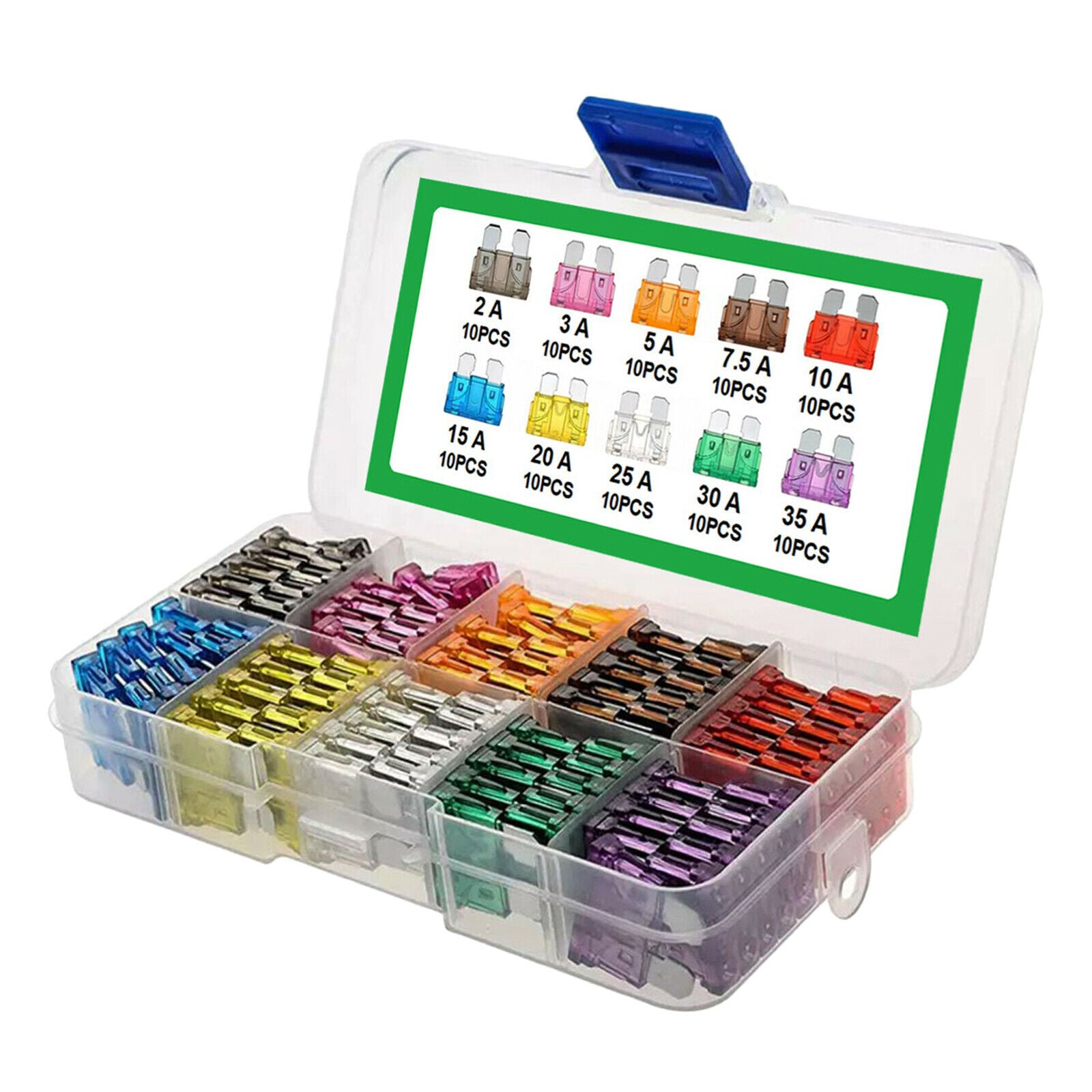 100pcs Standard Blade Fuse Assortment Auto Car SUV FUSES Kit AMP