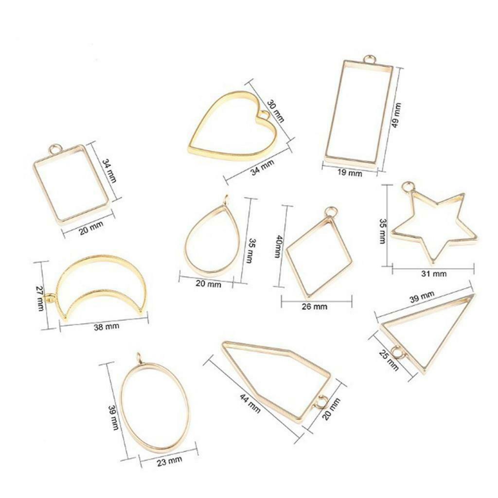 30x Open Bezel Charm for Jewelry Findings DIY Geometric Hollow