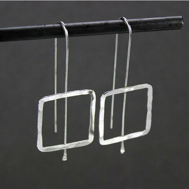 New Long Drop Geometric Square Earrings  Geometric Dangle Earrings Cos St.l8