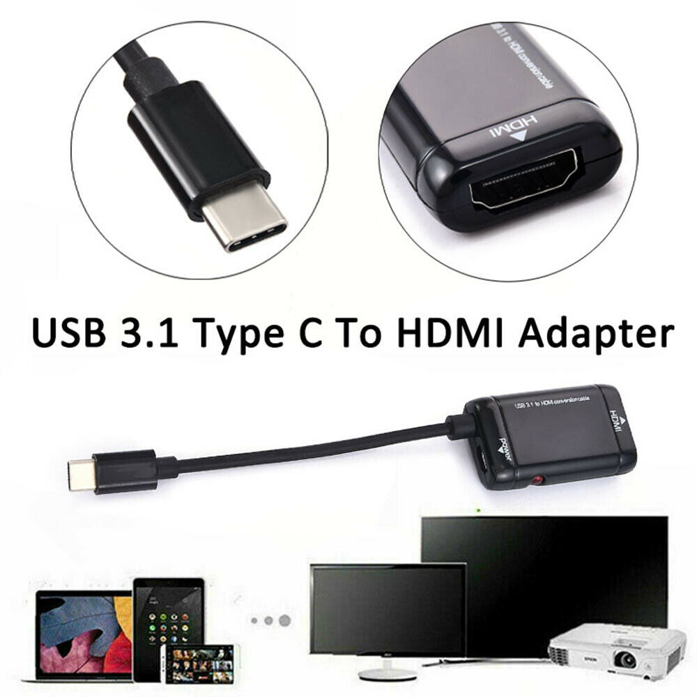 US-Type C USB to HDMI Adapter Converter Cable for Android Phone Smartphone HD TV
