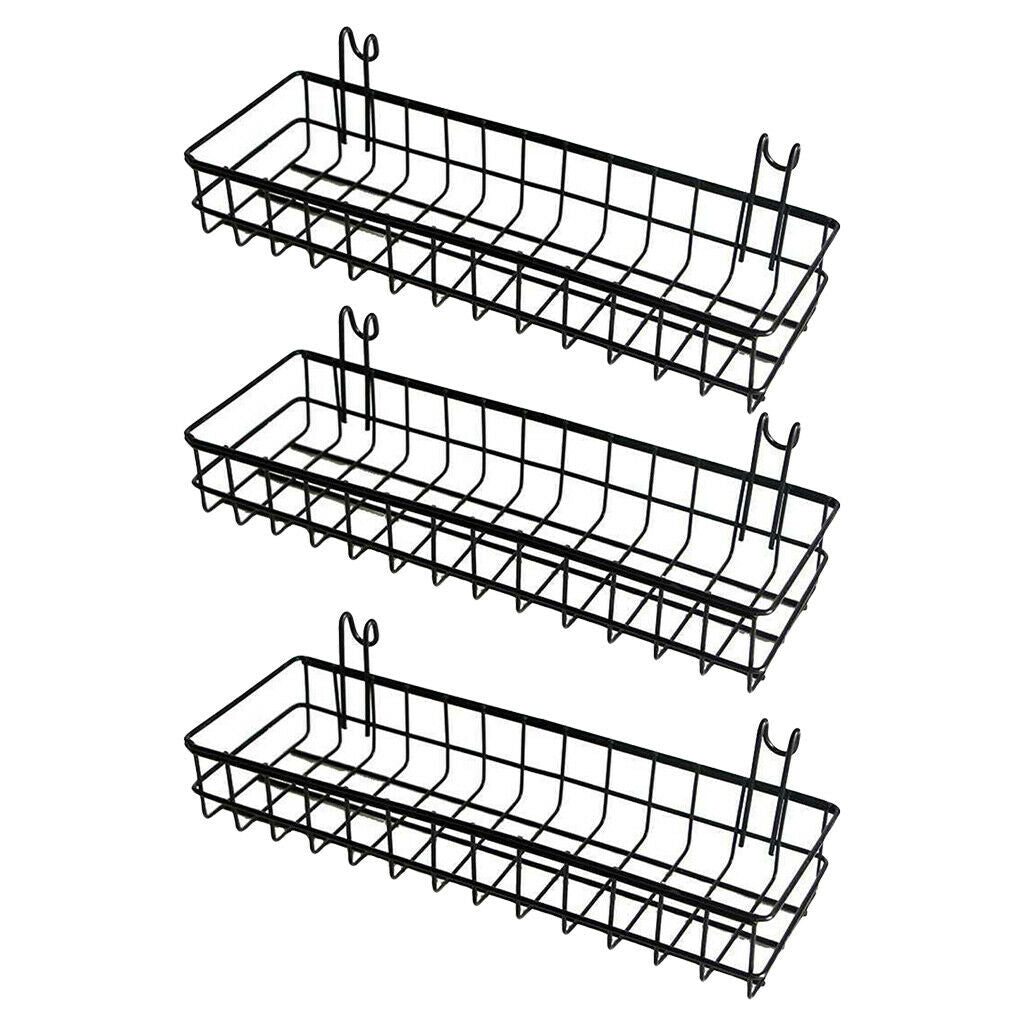 Set of 3, Iron Storage Basket Display Shelves Rack Holder Kitchen Home Decor