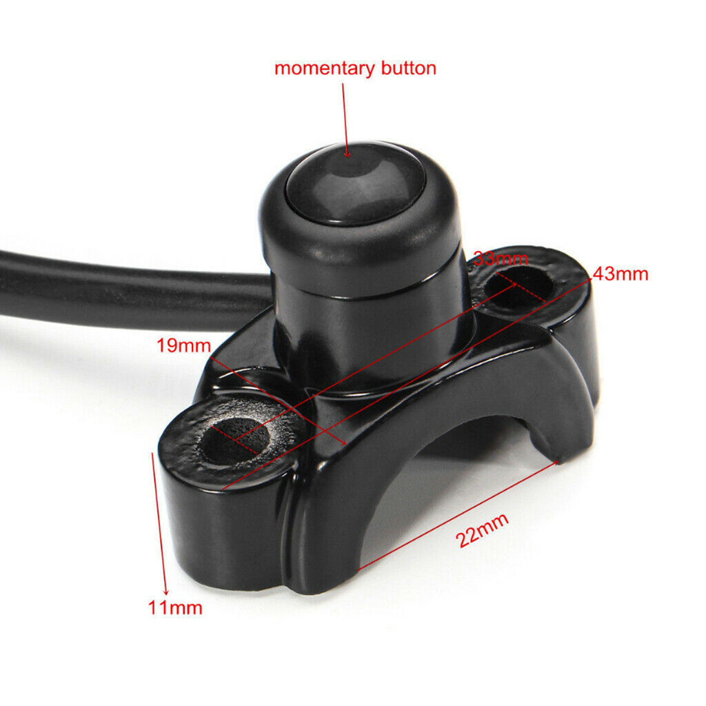 3xMotorbike ATV 22mm Handlebars Engine Kill Stop Start Button Switch - Black