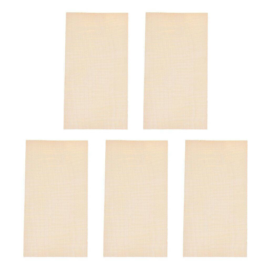 5 Pieces Wooden Guitar Head Veneer Headstock Headplate Maple Wood