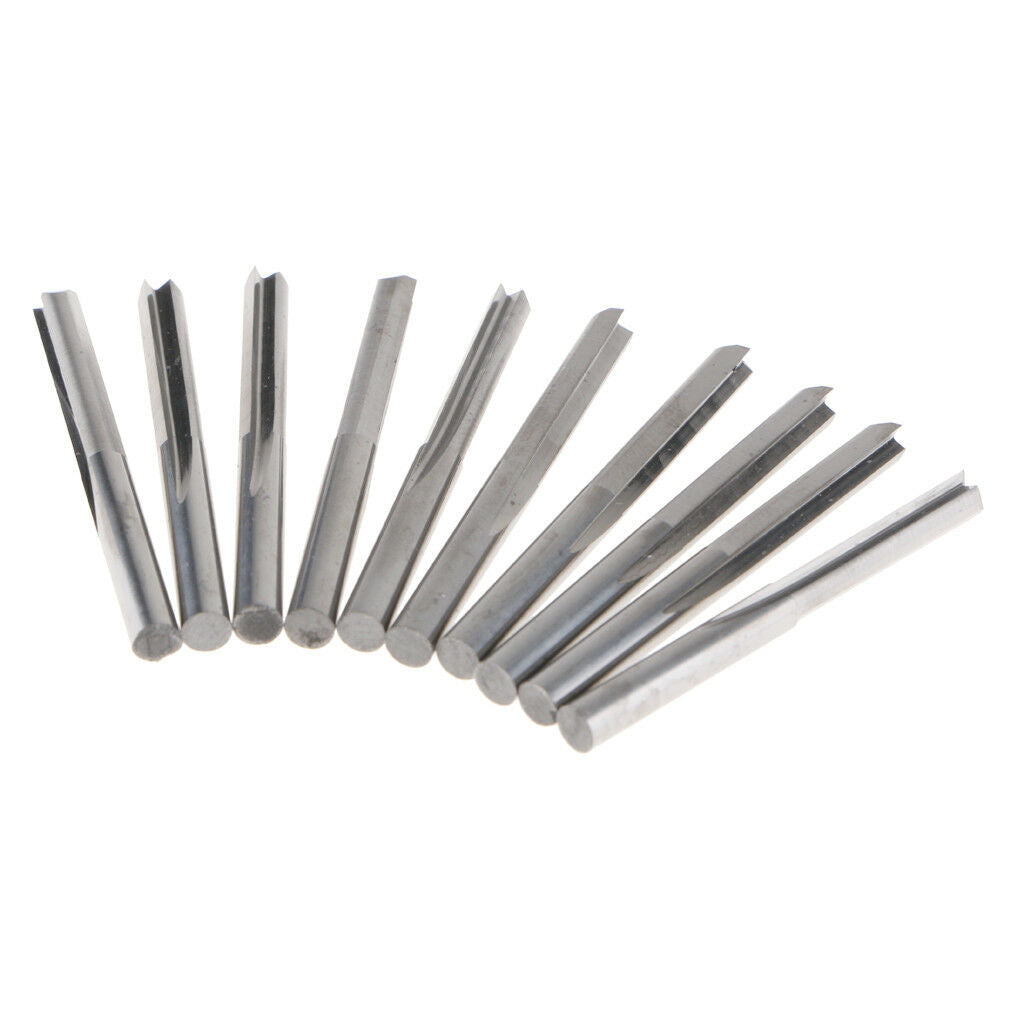 4mm x 22mm Double Flute Straight Router Bit with 4mm Shank, Pack of 10