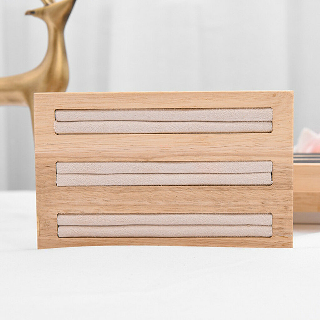 2Pcs Solid Wood Display Stand Tray Jewellery Stoage Organizers Bracelets