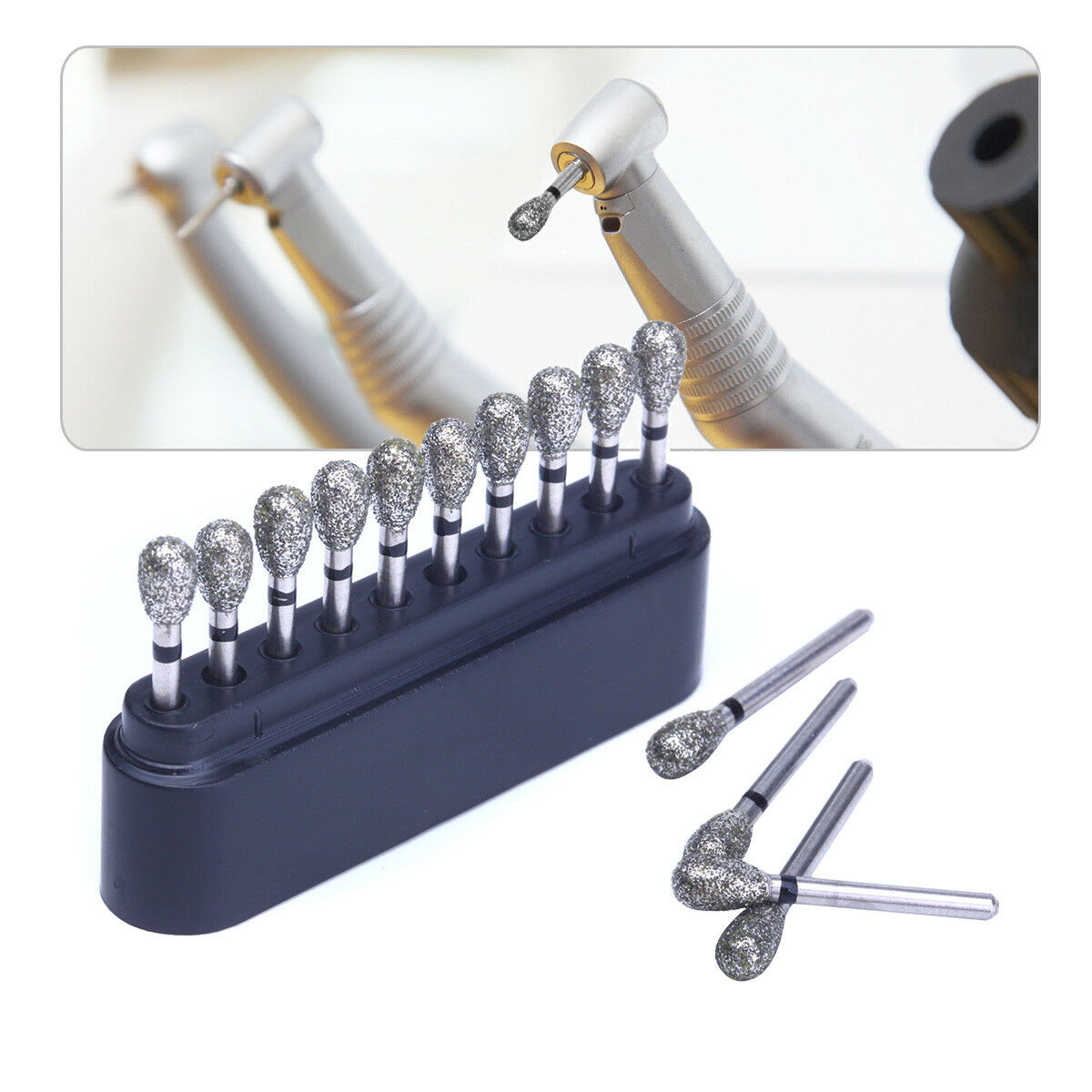 50Kits AZDENT Dental Diamond Burs EX-26S Special Shape for High Speed Handpiece