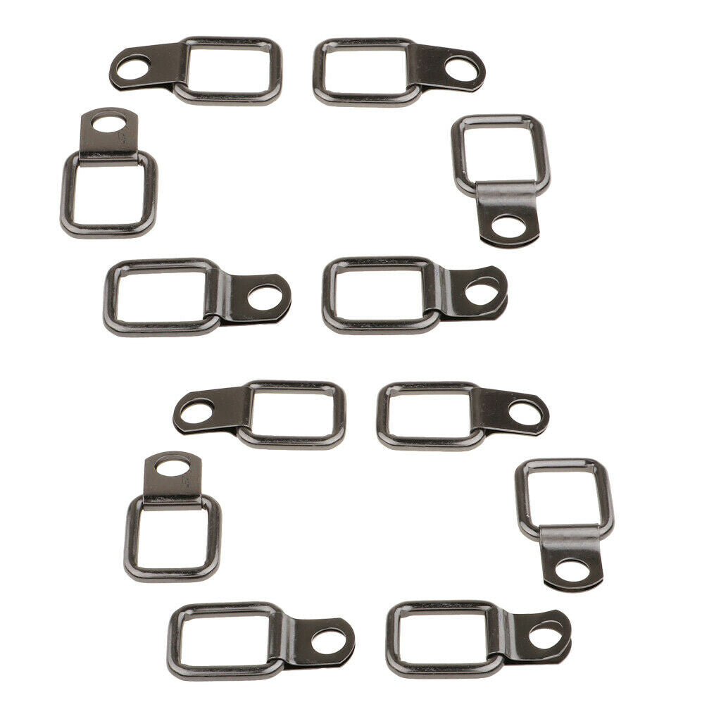 12pcs Small Steel D-Ring Tie Downs for Case Truck Cargo Trailer RV Anchor
