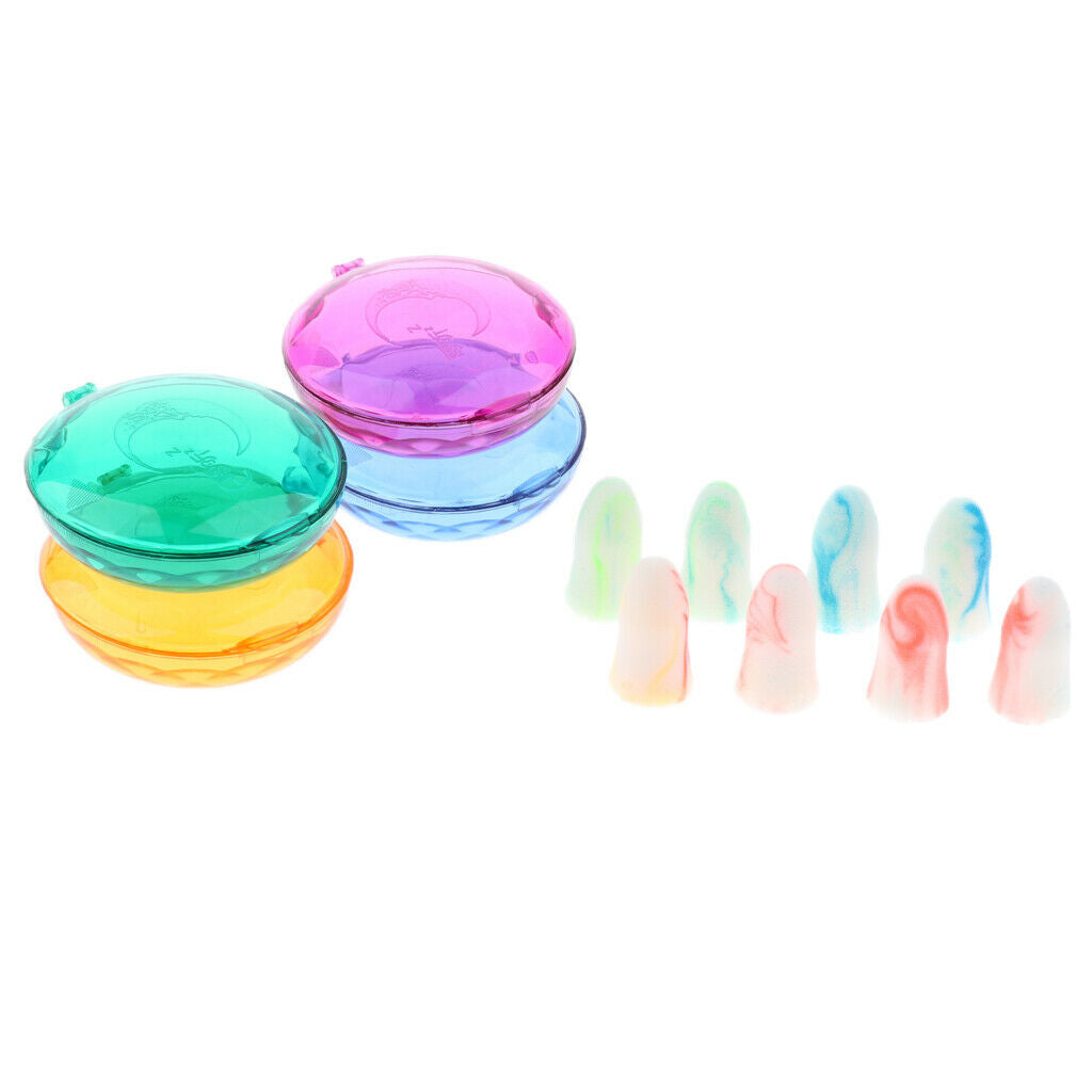 4 Pair Reusable Sponge Ear Plugs Travel Earplugs - Anti-noise Sound Blocking -