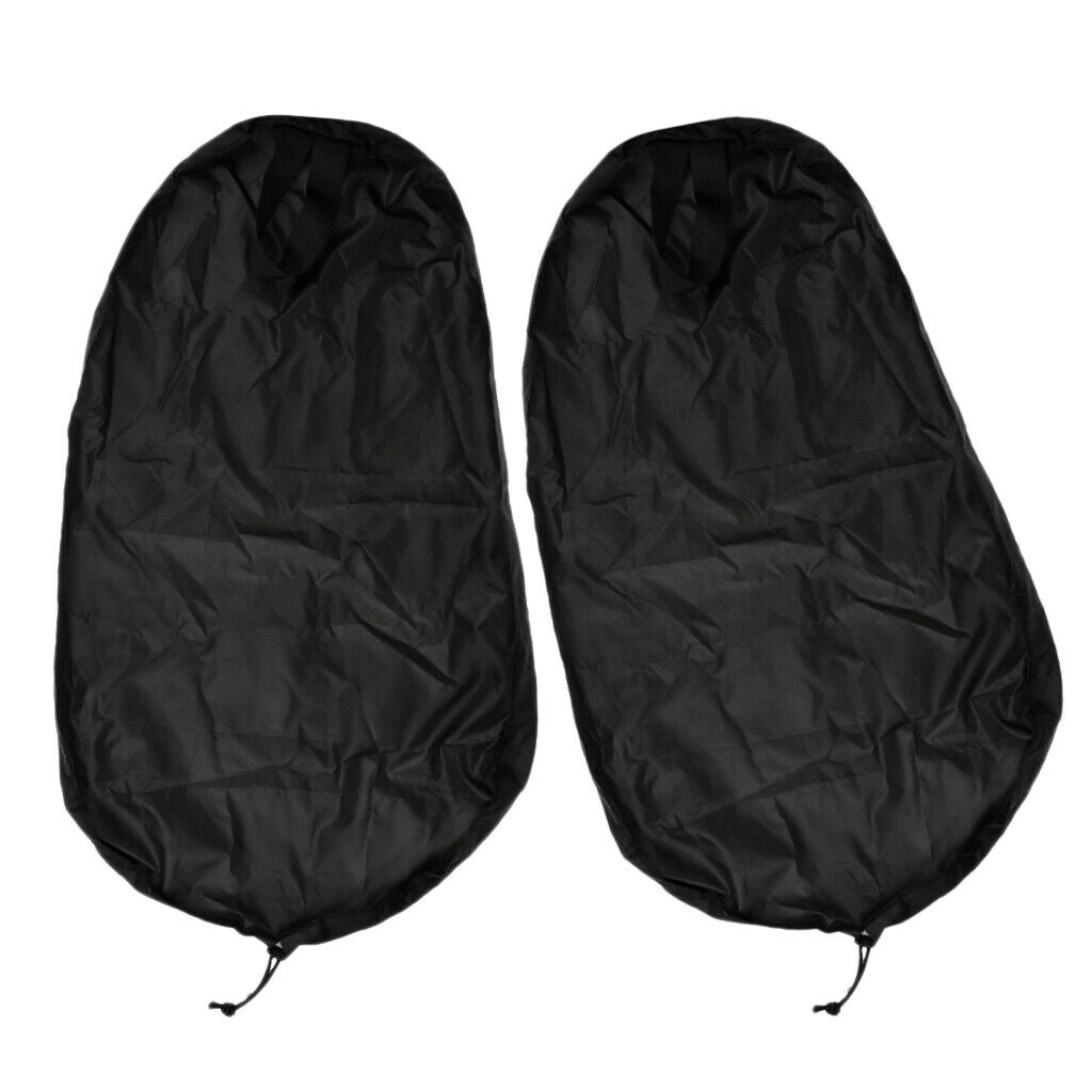 2pcs Travel Waterproof Dustproof Nylon Kayak Cockpit Cover Storage Bag Black
