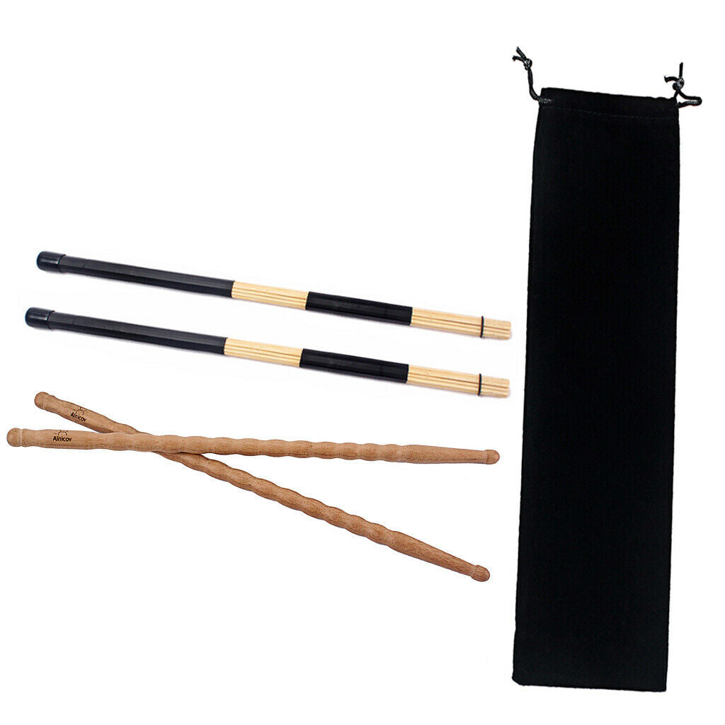 Wooden 5A Drumsticks & Rod Brush Sticks Drum Accessories Parts